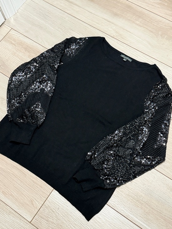 Adrianna Papell Sweaters - Adrianna Papell Black Sparkling Sequin Long  Sleeve Sweater Size Large